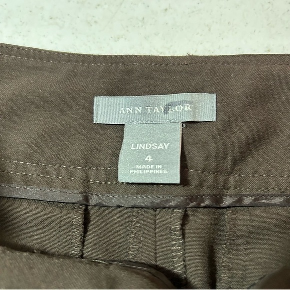Ann Taylor Lindsay Pants Size 4 Women's Brown Trouser Brown Career Stretch - Picture 3 of 6